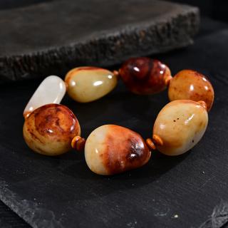 rl23和田玉原石手串181.94g